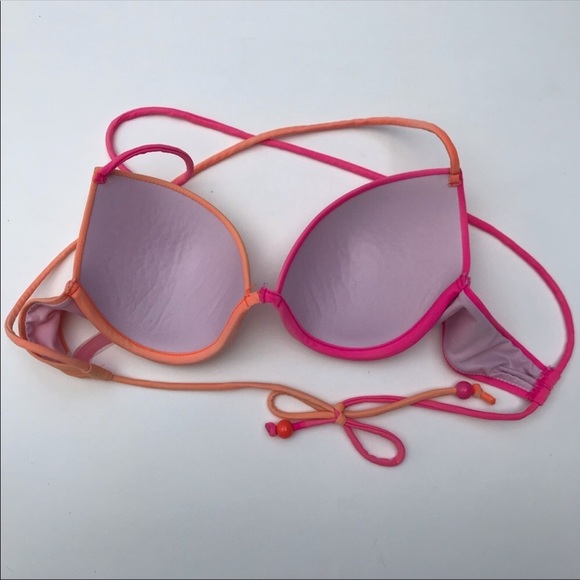 Victoria’s Secret String Bikini Top Pink Padded S - Picture 2 of 5